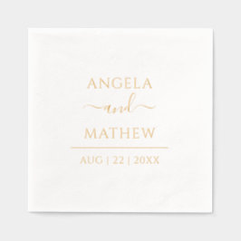 Elegantes Skript Modernes Brautgold Servietten Mit Folie