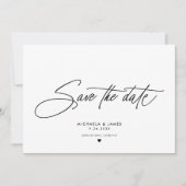 Elegantes Skript Modernes Minimalistisches Foto Ho Save The Date (Vorderseite)