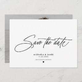 Elegantes Skript Modernes Minimalistisches Foto Ho Save The Date