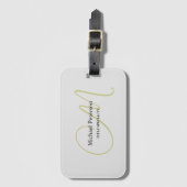 Elegantes Skript-Monogramm Anfangs Modern Gepäckanhänger (Vorderseite Vertikal)