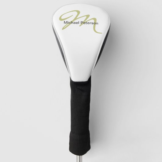 Elegantes Skript-Monogramm Anfangs Modern Golf Headcover (Vorderseite)