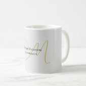 Elegantes Skript-Monogramm Anfangs Modern Kaffeetasse (VorderseiteRechts)