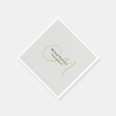 Elegantes Skript-Monogramm Anfangs Modern Serviette (Ecke)