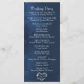 Elegantes Skript & Monogramm - Blaue Hochzeit Programm (Rückseite)