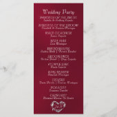 Elegantes Skript & Monogramm - Burgunder Hochzeit Programm (Rückseite)