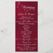 Elegantes Skript & Monogramm - Burgunder Hochzeit Programm (Vorderseite)