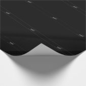 Elegantes Skript-Monogramm editierbar Schwarz Grau Geschenkpapier (Ecke)