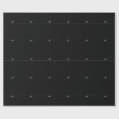 Elegantes Skript-Monogramm editierbar Schwarz Grau Geschenkpapier (Flach)