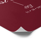 Elegantes Skript-Monogramm-Hochzeitsgästebuchplaka Poster (Ecke)