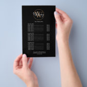 Elegantes Skript-Monogramm-Salon-Service-Menü Flyer (Handgriff)