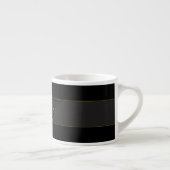 Elegantes Skript-Monogramm Schwarz & Gold Espressotasse (Rechts)