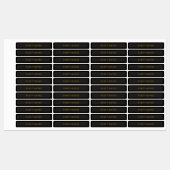 Elegantes Skript-Monogramm Schwarz & Gold Etiketten (Blatt)