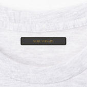 Elegantes Skript-Monogramm Schwarz & Gold Etiketten (Befestigt)