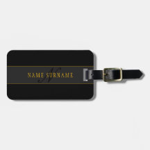 Elegantes Skript-Monogramm Schwarz & Gold
