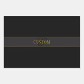 Elegantes Skript-Monogramm Schwarz & Gold Geschenkpapier Set (Vorderseite 3)
