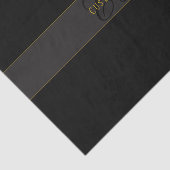 Elegantes Skript-Monogramm Schwarz & Gold Seidenpapier (Ausschnitt)
