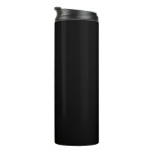 Elegantes Skript-Monogramm Schwarz & Gold Thermosbecher (Nach rechts gedreht)
