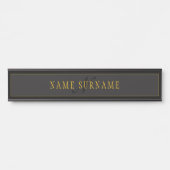 Elegantes Skript-Monogramm Schwarz & Gold Türschild (Vorderseite )