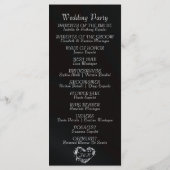 Elegantes Skript & Monogramm - Schwarze Hochzeit Programm (Rückseite)
