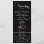 Elegantes Skript & Monogramm - Schwarze Hochzeit Programm (Vorderseite)