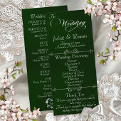 Elegantes Skript & Monogramm - Smaragd-Hochzeit Programm