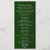 Elegantes Skript & Monogramm - Smaragd-Hochzeit Programm (Rückseite)