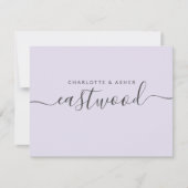 Elegantes Skript Name Lavender Flat Note Card Mitteilungskarte (Vorderseite)