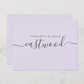 Elegantes Skript Name Lavender Flat Note Card Mitteilungskarte (Vorne/Hinten)