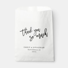 Elegantes Skript Newlyweds Namen Vielen Dank Hochz Geschenktütchen