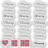 Elegantes Skript Norwegen & Norwegische Flagge /Na Aufkleber (Vorderseite)