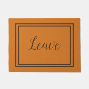 Elegantes Skript Orange und Brown verlassen Fußmatte