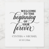 Elegantes Skript 'our Forever' Hochzeit Weinetikett (Einzelnes Label)