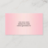 Elegantes Skript Pale Pink Ombre Visitenkarte (Rückseite)