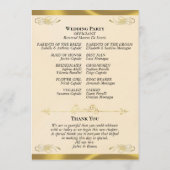 Elegantes Skript - Pfirsichperle/goldene Hochzeit Programm (Rückseite)