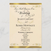 Elegantes Skript - Pfirsichperle/goldene Hochzeit Programm (Vorderseite)