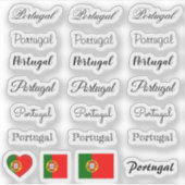 Elegantes Skript Portugal & Portugiesisches Set fü Aufkleber (Vorderseite)