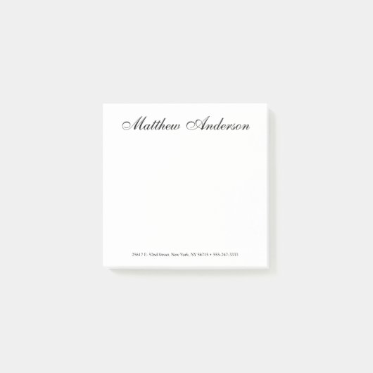 Elegantes Skript Post-it Klebezettel (Vorderseite)