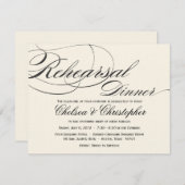 Elegantes Skript-Proben-Abendessen - schwärzen Einladung (Vorne/Hinten)