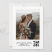 Elegantes Skript-QR-Code-Hochzeitsfoto Save The Date (Rückseite)