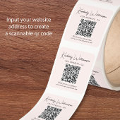 Elegantes Skript QR Code Rosa Danke Quadratischer Aufkleber