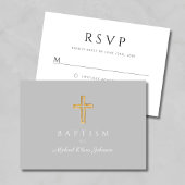 Elegantes Skript Religiöse Kreuztaufe RSVP Karte