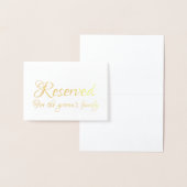 Elegantes Skript reserviert Platz für Hochzeitstis Folienkarte (Anzeige)