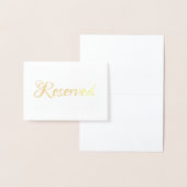 Elegantes Skript reserviert Platz für Hochzeitstis Folienkarte (Anzeige)