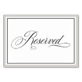 Elegantes Skript reservierte Table Card Tischnummer (Vorderseite)