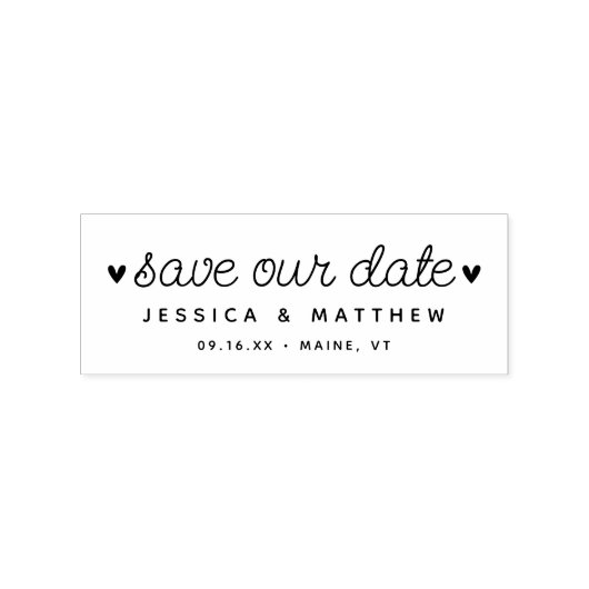 Elegantes Skript Rette unser Datum Gummistempel (Prägung)