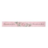 Elegantes Skript Rosa Rose Hochzeit Rose Blush Satinband (Vorderseite)