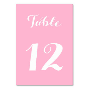 Elegantes Skript Rosa Weiße Schicke Braut Hochzeit Tischnummer