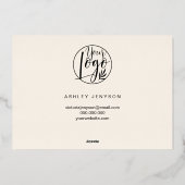 Elegantes Skript rot Rosa Logo Ordnung danke Folieneinladung (Rückseite)