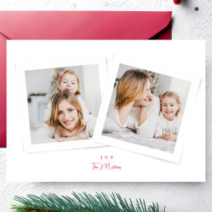 Elegantes Skript rot & weiß JOY weihnachten 3 foto