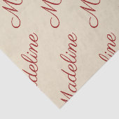 Elegantes Skript Roter Name Tan Seidenpapier (Detail)